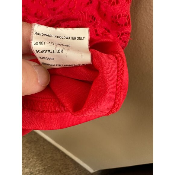 Solitaire Womens Red Pink‎ Tank Top Medium sleeveless mini Cotton pullover - Picture 5 of 6